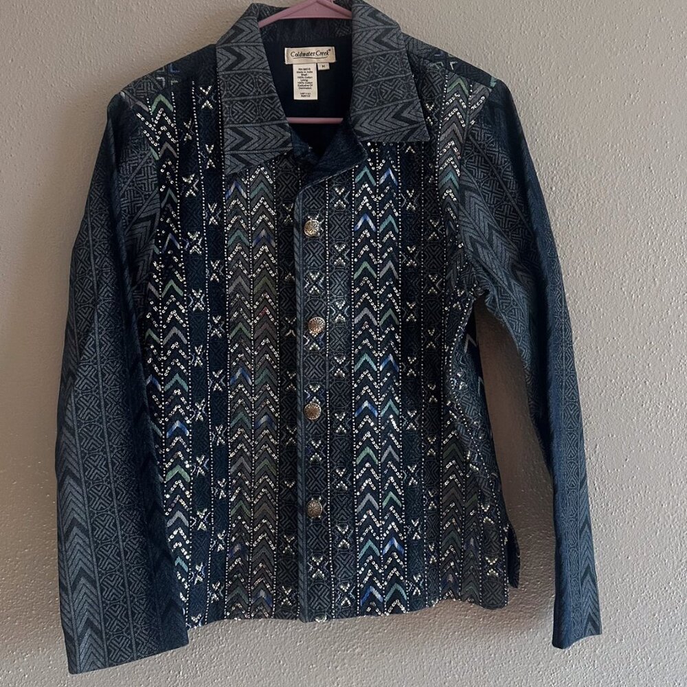 Vintage beaded denim jacket